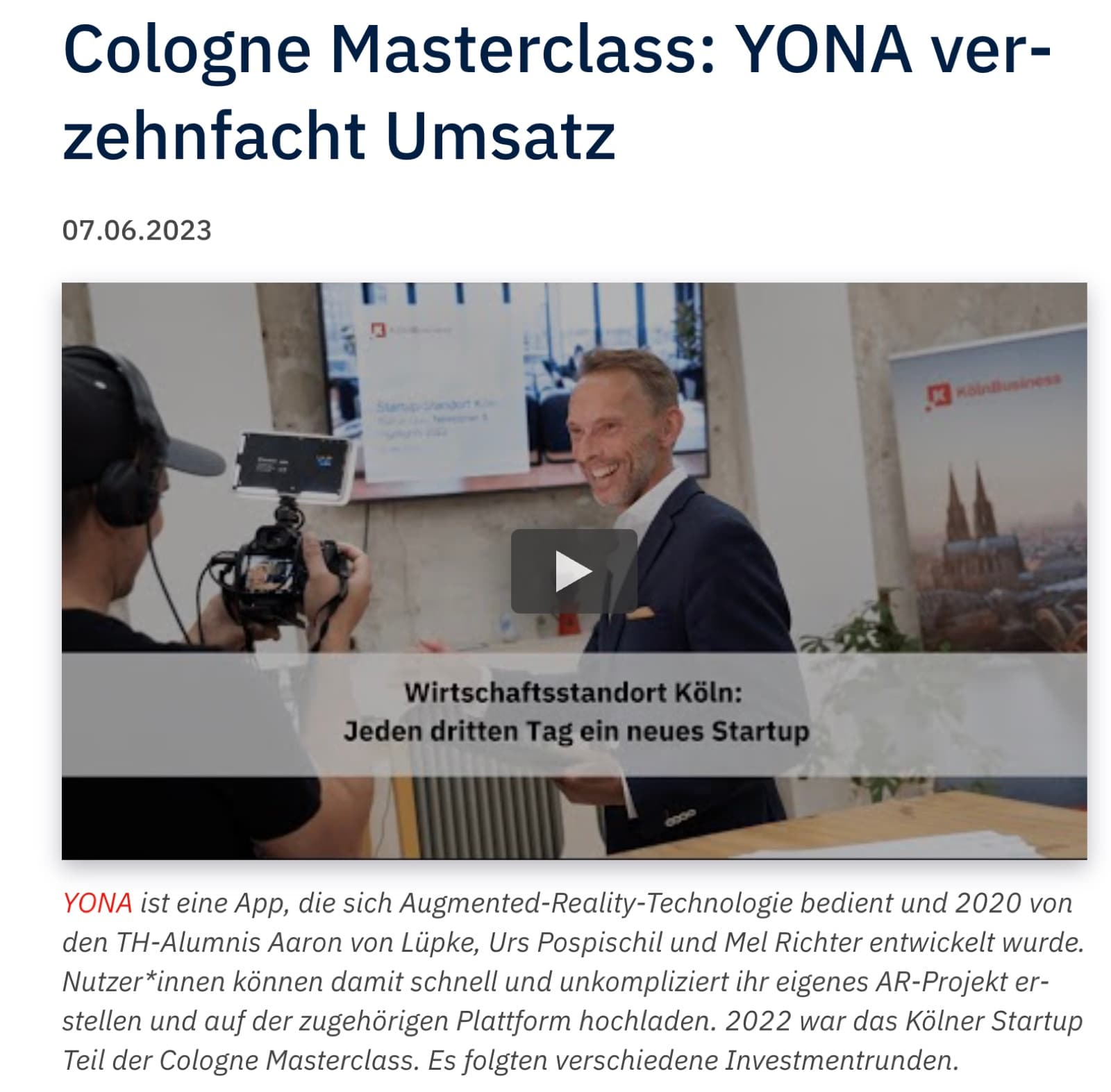 YONA – Augmented-Reality-App